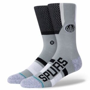 NWT Stance San Antonio Spurs NBA Basketball Gray and Black Infiknit Socks